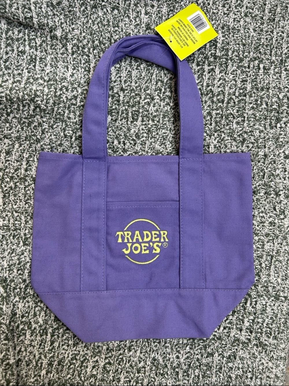 Trader Joes Mini Halloween Canvas Tote Bag Purple Color Limited Edition NWT